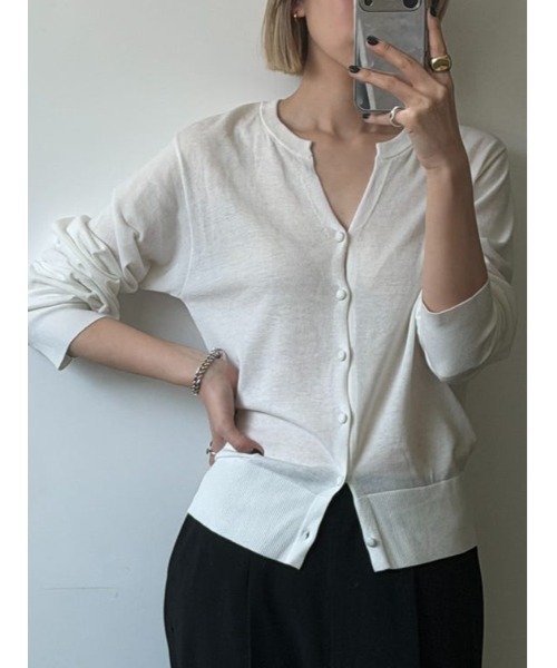 RIM.ARK(リムアーク) レディース トップス カーディガン・ボレロ RIM.ARK（リムアーク）の「Tuck short CD（カーディガン/ボレロ）」 - WEAR