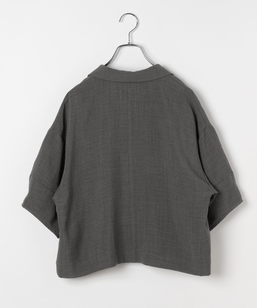 LEPSIM(レプシィム)の「《リネンライクドライシリーズ》ランタンショート5分袖ダブルジャケット 639422(テーラードジャケット・レディース・チャコールグレー/カーキブラウン/ベージュ・FREE)」の4枚目の写真