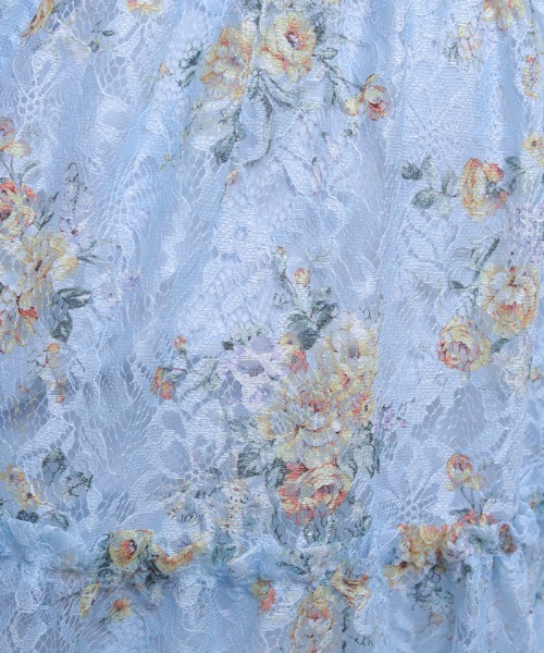 axes femme（アクシーズファム）の「レース×ブーケティアードワンピース（ワンピース・レディース・キナリ/サックスブルー・FREE）」の8枚目の写真