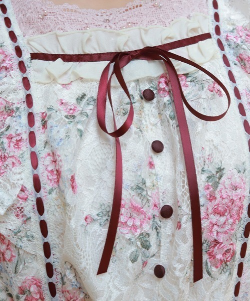 axes femme（アクシーズファム）の「レース×ブーケティアードワンピース（ワンピース・レディース・キナリ/サックスブルー・FREE）」の9枚目の写真