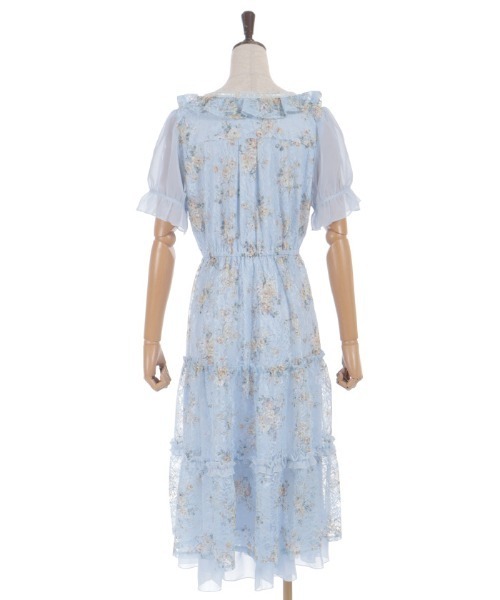 axes femme（アクシーズファム）の「レース×ブーケティアードワンピース（ワンピース・レディース・キナリ/サックスブルー・FREE）」の14枚目の写真