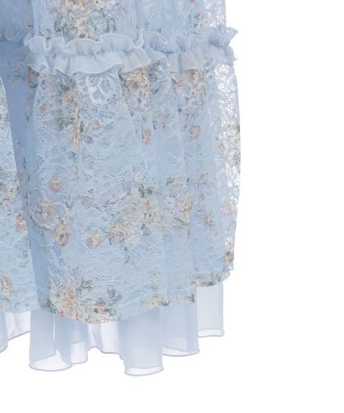 axes femme（アクシーズファム）の「レース×ブーケティアードワンピース（ワンピース・レディース・キナリ/サックスブルー・FREE）」の16枚目の写真