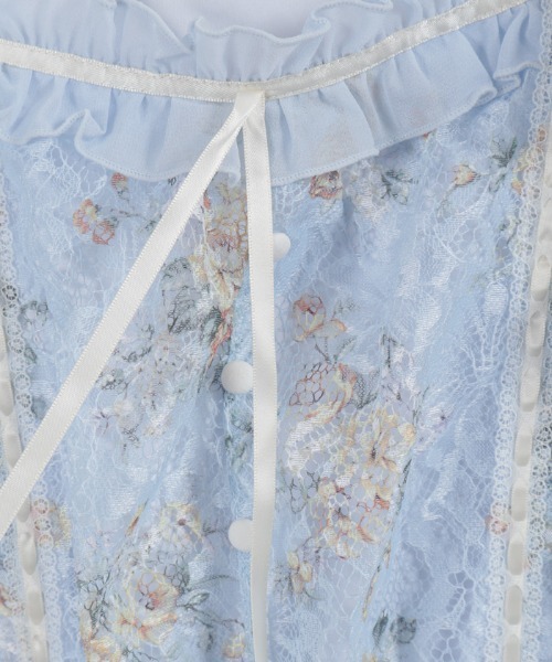 axes femme（アクシーズファム）の「レース×ブーケティアードワンピース（ワンピース・レディース・キナリ/サックスブルー・FREE）」の18枚目の写真