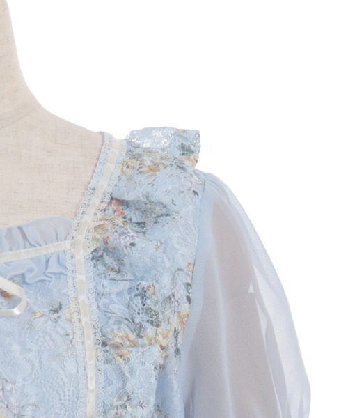 axes femme（アクシーズファム）の「レース×ブーケティアードワンピース（ワンピース・レディース・キナリ/サックスブルー・FREE）」の19枚目の写真