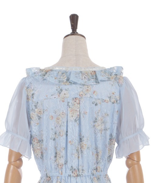 axes femme（アクシーズファム）の「レース×ブーケティアードワンピース（ワンピース・レディース・キナリ/サックスブルー・FREE）」の20枚目の写真