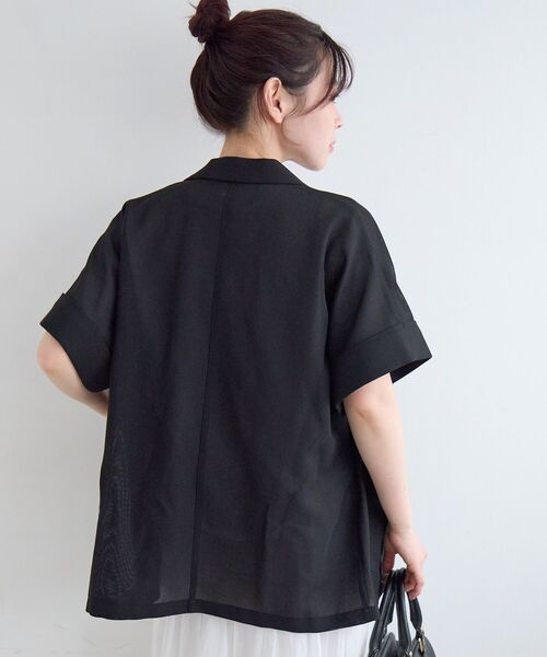 le.coeur blanc(ルクールブラン)の「【洗える】メッシュハーフスリーブジャケット(その他アウター・レディース・ライトベージュ/グレイッシュベージュ/ブラック・38)」の15枚目の写真