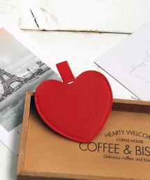 colleca la（コレカラ）の「ステンレス製PUハートコンパクトミラー（手鏡/メイクミラー）」