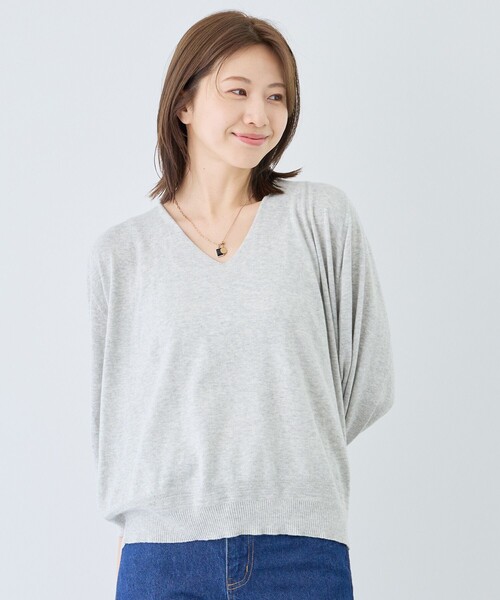 Jayro（ジャイロ）の「ピュアコットンカルマネックプルオーバー（ニット/セーター・レディース・スミクロ/オフホワイト・FREE）」の3枚目の写真