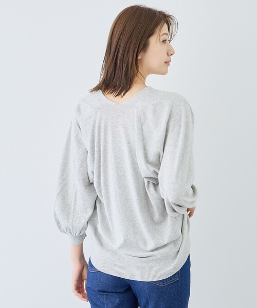 Jayro（ジャイロ）の「ピュアコットンカルマネックプルオーバー（ニット/セーター・レディース・スミクロ/オフホワイト・FREE）」の6枚目の写真