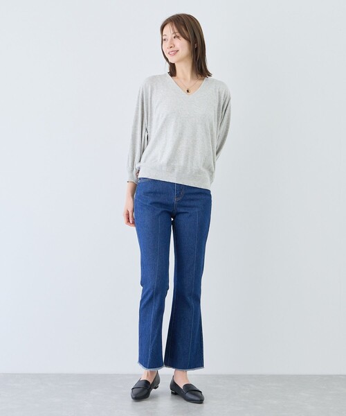 Jayro（ジャイロ）の「ピュアコットンカルマネックプルオーバー（ニット/セーター・レディース・スミクロ/オフホワイト・FREE）」の8枚目の写真