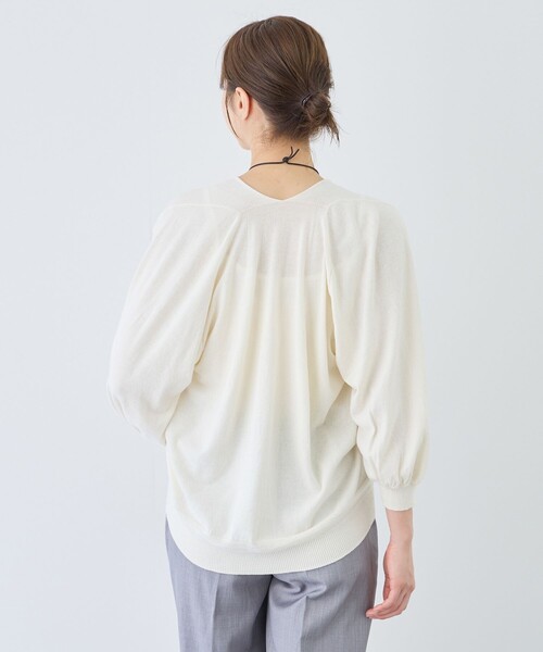 Jayro（ジャイロ）の「ピュアコットンカルマネックプルオーバー（ニット/セーター・レディース・スミクロ/オフホワイト・FREE）」の14枚目の写真