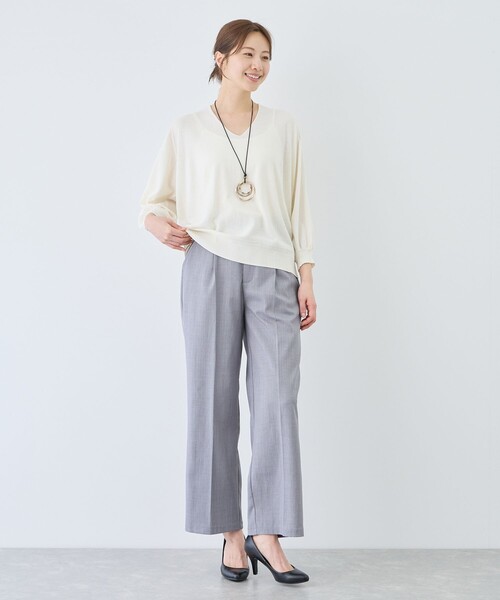 Jayro（ジャイロ）の「ピュアコットンカルマネックプルオーバー（ニット/セーター・レディース・スミクロ/オフホワイト・FREE）」の15枚目の写真