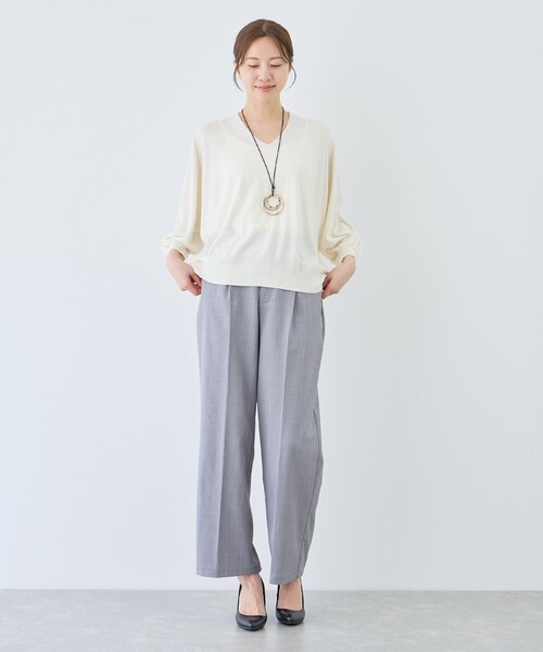 Jayro（ジャイロ）の「ピュアコットンカルマネックプルオーバー（ニット/セーター・レディース・スミクロ/オフホワイト・FREE）」の16枚目の写真