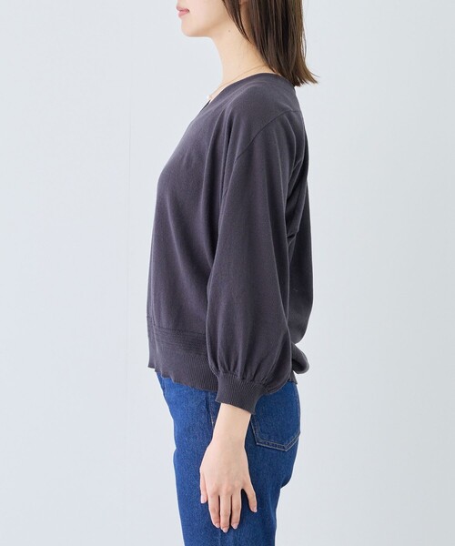 Jayro（ジャイロ）の「ピュアコットンカルマネックプルオーバー（ニット/セーター・レディース・スミクロ/オフホワイト・FREE）」の20枚目の写真