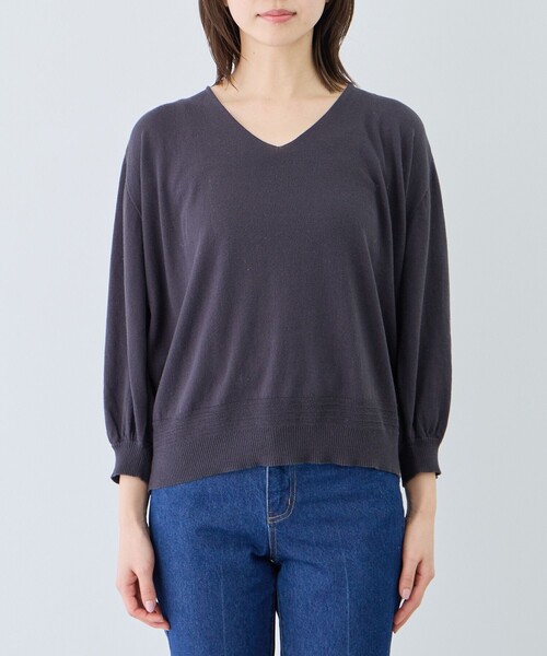 Jayro（ジャイロ）の「ピュアコットンカルマネックプルオーバー（ニット/セーター・レディース・スミクロ/オフホワイト・FREE）」の21枚目の写真