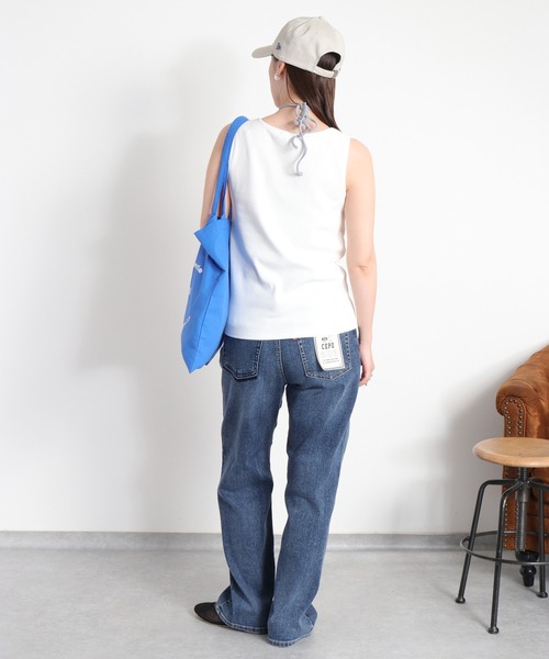 cepo（セポ）の「配色レイヤード リボンタンクトップ（Tシャツ/カットソー・レディース・ベージュ/ブラック/ホワイト・M）」の10枚目の写真