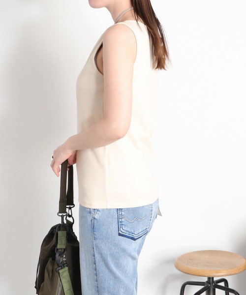 cepo（セポ）の「配色レイヤード リボンタンクトップ（Tシャツ/カットソー・レディース・ベージュ/ブラック/ホワイト・M）」の22枚目の写真