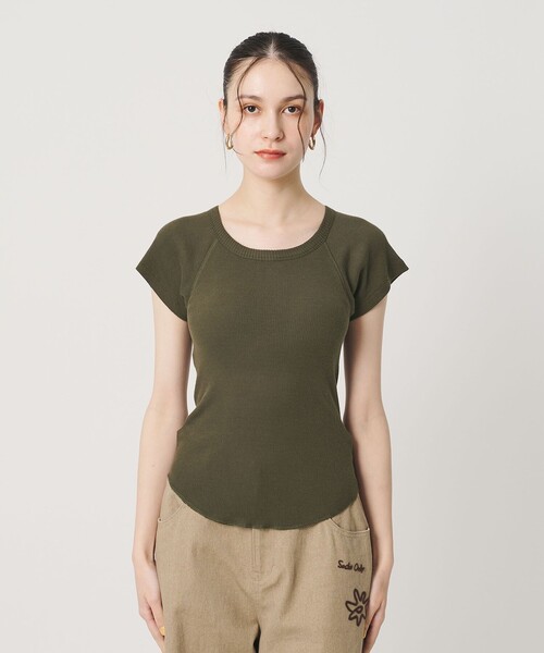 PALM(パーム)の「【別注】<PALM>バックオープン トップス(Tシャツ/カットソー・レディース・オリーブ/ブラック・FREE)」の17枚目の写真