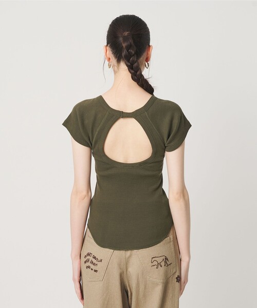 PALM(パーム)の「【別注】<PALM>バックオープン トップス(Tシャツ/カットソー・レディース・オリーブ/ブラック・FREE)」の19枚目の写真