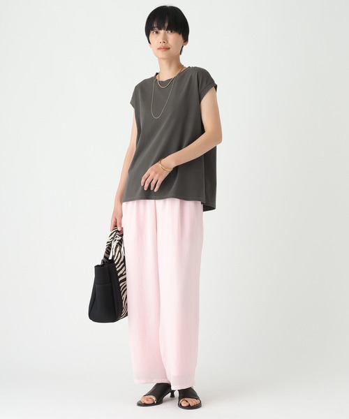 Elura（エルーラ）の「ピグメント風フレンチT/679120（Tシャツ/カットソー・レディース・ブラウン/チャコールグレー・FREE）」の4枚目の写真