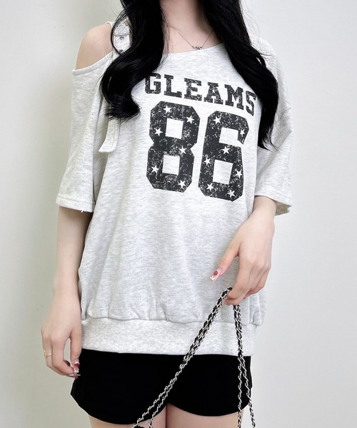 INGNI(イング)の「肩ベルト付ナンバリングスウェットトップス(Tシャツ/カットソー・レディース・カモフラージュ/オートミール/ピンク/チャコールグレー・M)」の12枚目の写真