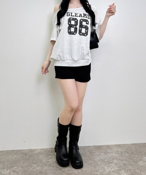 INGNI(イング)の「肩ベルト付ナンバリングスウェットトップス(Tシャツ/カットソー・レディース・カモフラージュ/オートミール/ピンク/チャコールグレー・M)」の17枚目の写真