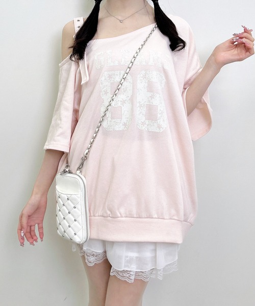 INGNI(イング)の「肩ベルト付ナンバリングスウェットトップス(Tシャツ/カットソー・レディース・カモフラージュ/オートミール/ピンク/チャコールグレー・M)」の21枚目の写真