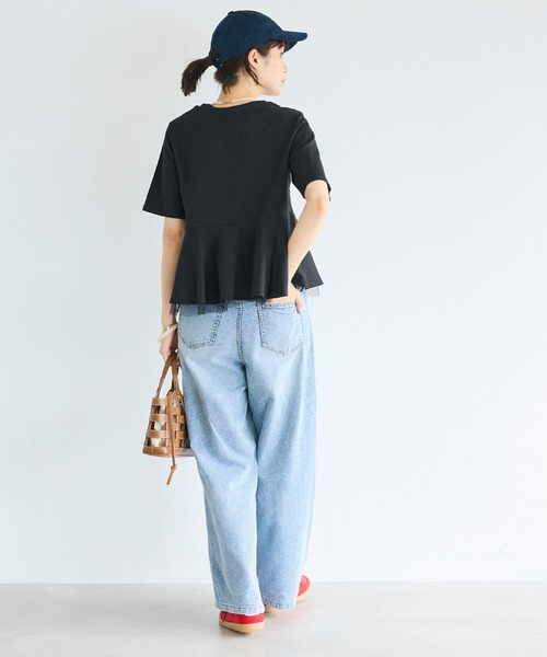 coca(coca)(コカ)の「接触冷感チュールレイヤードフレアトップス(Tシャツ/カットソー・レディース・ホワイト/ブラック・S/M/L)」の6枚目の写真