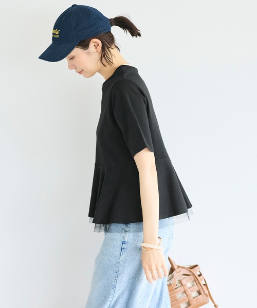 coca(coca)(コカ)の「接触冷感チュールレイヤードフレアトップス(Tシャツ/カットソー・レディース・ホワイト/ブラック・S/M/L)」の8枚目の写真