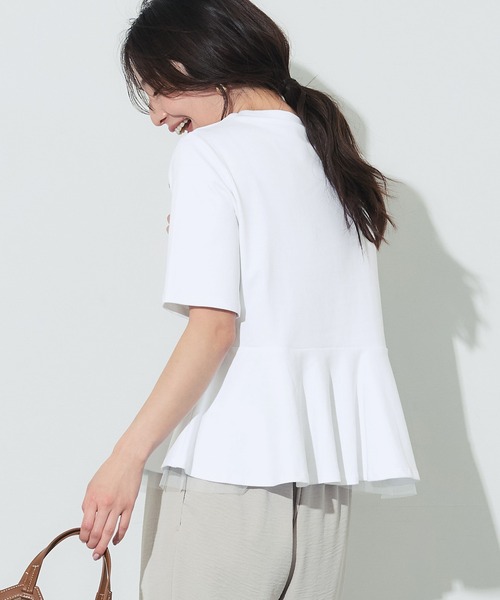 coca(coca)(コカ)の「接触冷感チュールレイヤードフレアトップス(Tシャツ/カットソー・レディース・ホワイト/ブラック・S/M/L)」の16枚目の写真