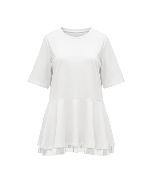 coca(coca)(コカ)の「接触冷感チュールレイヤードフレアトップス(Tシャツ/カットソー・レディース・ホワイト/ブラック・S/M/L)」の22枚目の写真