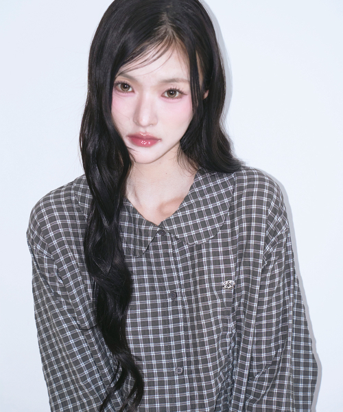 THE GREEN LAB（ザグリーンラボ）の「ラブリーカラー チェック フリル ロングトップ [チャコールグレー]（シャツ/ブラウス・レディース・その他・FREE）」の11枚目の写真