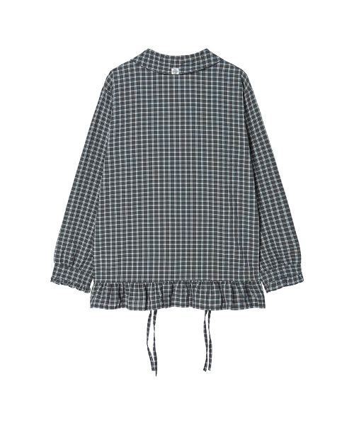 THE GREEN LAB（ザグリーンラボ）の「ラブリーカラー チェック フリル ロングトップ [チャコールグレー]（シャツ/ブラウス・レディース・その他・FREE）」の18枚目の写真