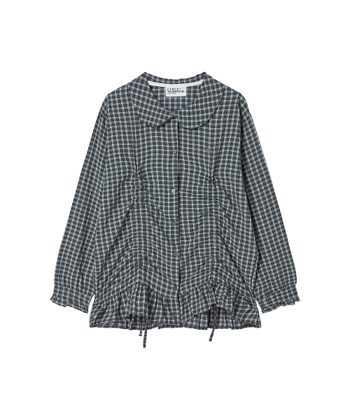 THE GREEN LAB（ザグリーンラボ）の「ラブリーカラー チェック フリル ロングトップ [チャコールグレー]（シャツ/ブラウス・レディース・その他・FREE）」の17枚目の写真