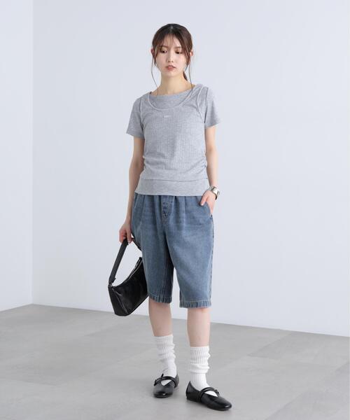FREE'S MART(フリーズマート)の「◆針抜きテレコTシャツタンクセット(Tシャツ/カットソー・レディース・ネイビー/ホワイト/グレー・FREE)」の20枚目の写真