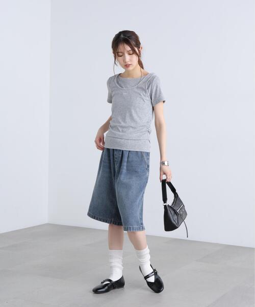 FREE'S MART(フリーズマート)の「◆針抜きテレコTシャツタンクセット(Tシャツ/カットソー・レディース・ネイビー/ホワイト/グレー・FREE)」の21枚目の写真