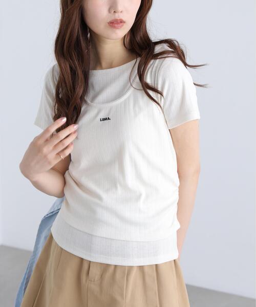 FREE'S MART(フリーズマート)の「◆針抜きテレコTシャツタンクセット(Tシャツ/カットソー・レディース・ネイビー/ホワイト/グレー・FREE)」の6枚目の写真