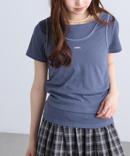 FREE'S MART(フリーズマート)の「◆針抜きテレコTシャツタンクセット(Tシャツ/カットソー・レディース・ネイビー/ホワイト/グレー・FREE)」の15枚目の写真