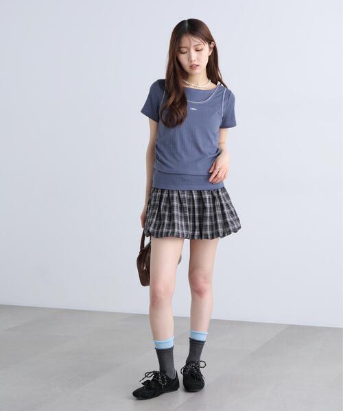 FREE'S MART(フリーズマート)の「◆針抜きテレコTシャツタンクセット(Tシャツ/カットソー・レディース・ネイビー/ホワイト/グレー・FREE)」の16枚目の写真