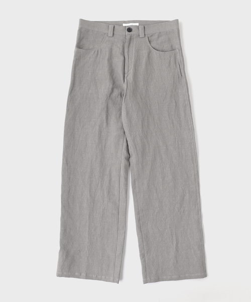 seya.(セヤ)の「SEYA.(セヤ) GROUND PANTS/KERSEY CHAMBRAY LINEN(スラックス・メンズ・グレー・3/2)」の1枚目の写真