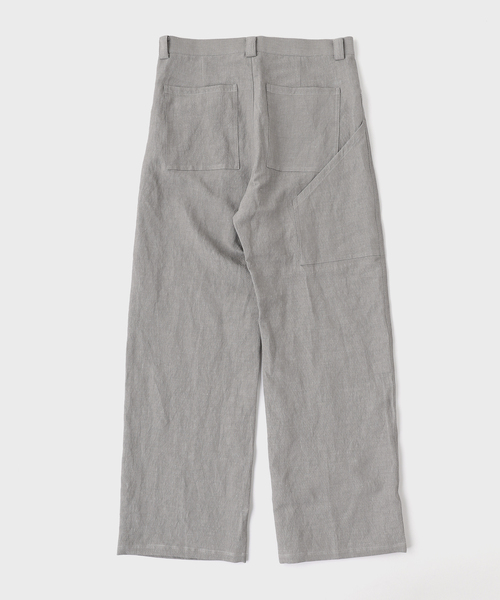 seya.(セヤ)の「SEYA.(セヤ) GROUND PANTS/KERSEY CHAMBRAY LINEN(スラックス・メンズ・グレー・3/2)」の2枚目の写真