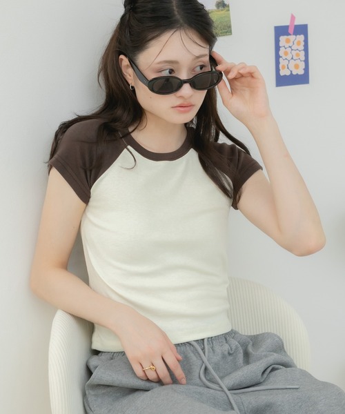 セール】ラグランミニTシャツ / クロップド丈 ラグランスリーブ T