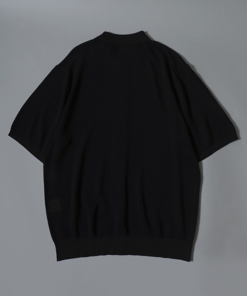 ANPAS(アンパス)の「Cooling Pique-Texture Knit Polo Cardigan / 14G 接触冷感 鹿の子編み ルーズシルエットニットポロカーデ 半袖 メンズ サマーカーディガン シンプル 無地(カーディガン/ボレロ・メンズ・ブラック/チャコールグレー/グレイッシュベージュ・M/L)」の15枚目の写真