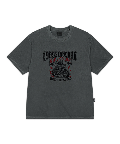 1989STANDARD(1989スタンダード)の「RIDER 1989 ピグメント 半袖 (SPSSTD-0262)(Tシャツ/カットソー・メンズ・チャコールグレー・MEDIUM/LARGE/X-LARGE)」の1枚目の写真