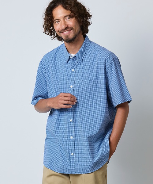 L.L.Bean(エルエルビーン)の「コンフォート・ストレッチ・パフォーマンス・シアサッカー・シャツ、半袖 スライトリー・フィット プラッド 米国フィット・レギュラー(シャツ/ブラウス・メンズ・ブルー系その他/ピンク系その他・LARGE/MEDIUM/SMALL)」の11枚目の写真