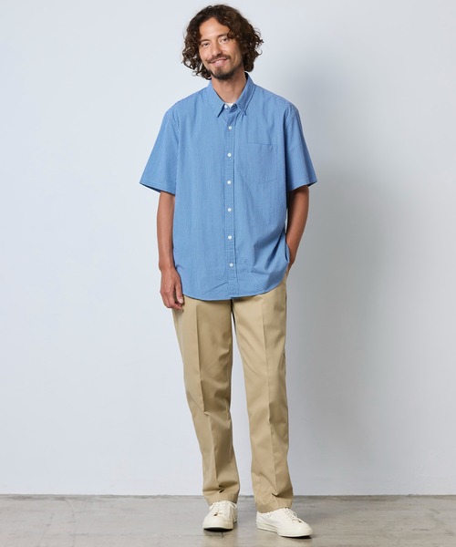 L.L.Bean(エルエルビーン)の「コンフォート・ストレッチ・パフォーマンス・シアサッカー・シャツ、半袖 スライトリー・フィット プラッド 米国フィット・レギュラー(シャツ/ブラウス・メンズ・ブルー系その他/ピンク系その他・LARGE/MEDIUM/SMALL)」の17枚目の写真