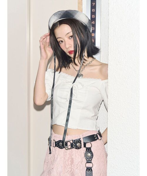 jouetie(ジュエティ)の「【kaorinomori×jouetie】ルモアスタッズベレー(ハンチング/ベレー帽・レディース・ブラック/レッド・FREE)」の14枚目の写真
