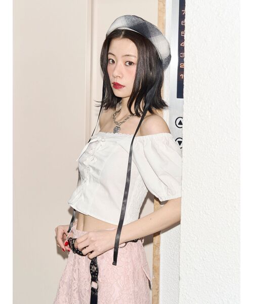 jouetie(ジュエティ)の「【kaorinomori×jouetie】ルモアスタッズベレー(ハンチング/ベレー帽・レディース・ブラック/レッド・FREE)」の17枚目の写真