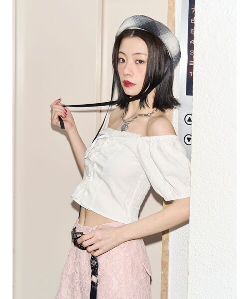 jouetie(ジュエティ)の「【kaorinomori×jouetie】ルモアスタッズベレー(ハンチング/ベレー帽・レディース・ブラック/レッド・FREE)」の18枚目の写真