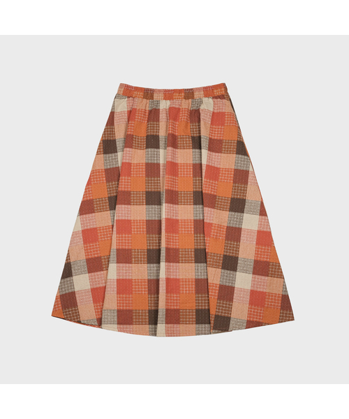 MMOGARDEN（エメモガーデン）の「(w) patchwork skirt (3colors)（スカート・レディース・ブルー/Brick/ブラック・FREE）」の3枚目の写真